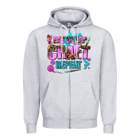 Eat Sleep Craft Repeat Zipper Hoodie | Teevron