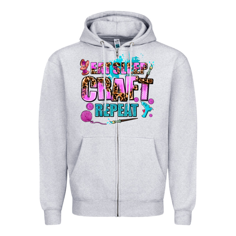 Eat Sleep Craft Repeat Zipper Hoodie by AdoDesignShop | Teevron