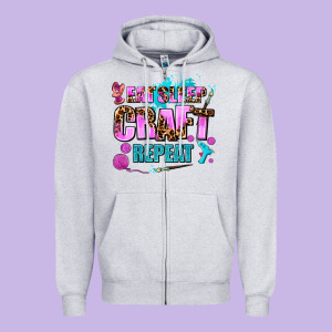 Eat Sleep Craft Repeat Zipper Hoodie Designed By Adodesignshop