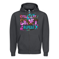 Smoke eat sleep craft repeat Zipper Hoodie - AdoDesignShop