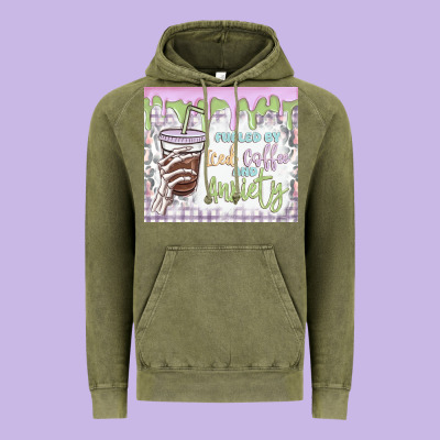 Vintage Hoodie fueled by iced coffee and anxiety