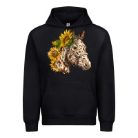 Black appaloosa horse with sunflowers Urban Hoodie - LillyAllenDesigns