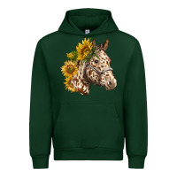Forest Green appaloosa horse with sunflowers Urban Hoodie - LillyAllenDesigns