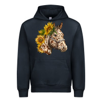 Navy appaloosa horse with sunflowers Urban Hoodie - LillyAllenDesigns
