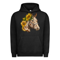 Pigment Black appaloosa horse with sunflowers Urban Hoodie - LillyAllenDesigns