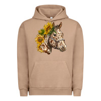 Pigment Burro appaloosa horse with sunflowers Urban Hoodie - LillyAllenDesigns