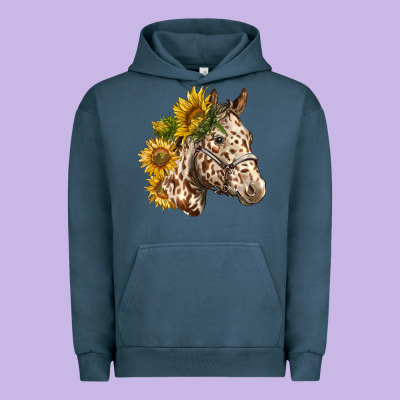 Appaloosa Horse With Sunflowers Urban Hoodie Designed By Lillyallendesigns
