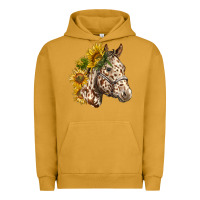 Pigment Peanut Butter appaloosa horse with sunflowers Urban Hoodie - LillyAllenDesigns