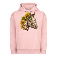 Pigment Salmon appaloosa horse with sunflowers Urban Hoodie - LillyAllenDesigns