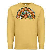 Antique Gold turquoise thanksgiving turkey rainbow Premium Sweatshirt - Jasminsmagicworld