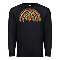 Black turquoise thanksgiving turkey rainbow Premium Sweatshirt - Jasminsmagicworld