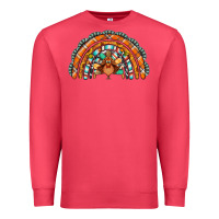 Cardinal turquoise thanksgiving turkey rainbow Premium Sweatshirt - Jasminsmagicworld