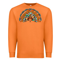 Carrot turquoise thanksgiving turkey rainbow Premium Sweatshirt - Jasminsmagicworld