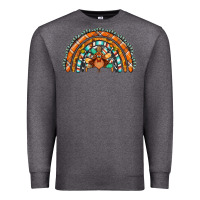 Charcoal Heather turquoise thanksgiving turkey rainbow Premium Sweatshirt - Jasminsmagicworld