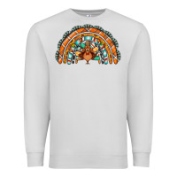 Dove Grey turquoise thanksgiving turkey rainbow Premium Sweatshirt - Jasminsmagicworld
