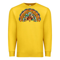 Lemon turquoise thanksgiving turkey rainbow Premium Sweatshirt - Jasminsmagicworld