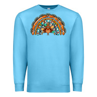 Ocean Blue turquoise thanksgiving turkey rainbow Premium Sweatshirt - Jasminsmagicworld