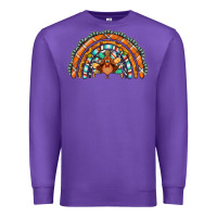 Purple turquoise thanksgiving turkey rainbow Premium Sweatshirt - Jasminsmagicworld