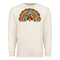 Sandshell turquoise thanksgiving turkey rainbow Premium Sweatshirt - Jasminsmagicworld