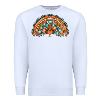 White turquoise thanksgiving turkey rainbow Premium Sweatshirt - Jasminsmagicworld