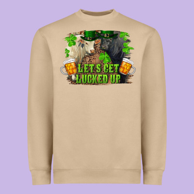 Heavyweight Sweatshirt lets get lucked up charolais and black angus bull