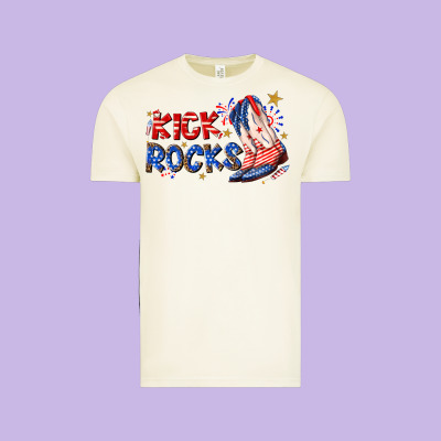 Vintage Tee kick rocks cowboy boots fourth of july