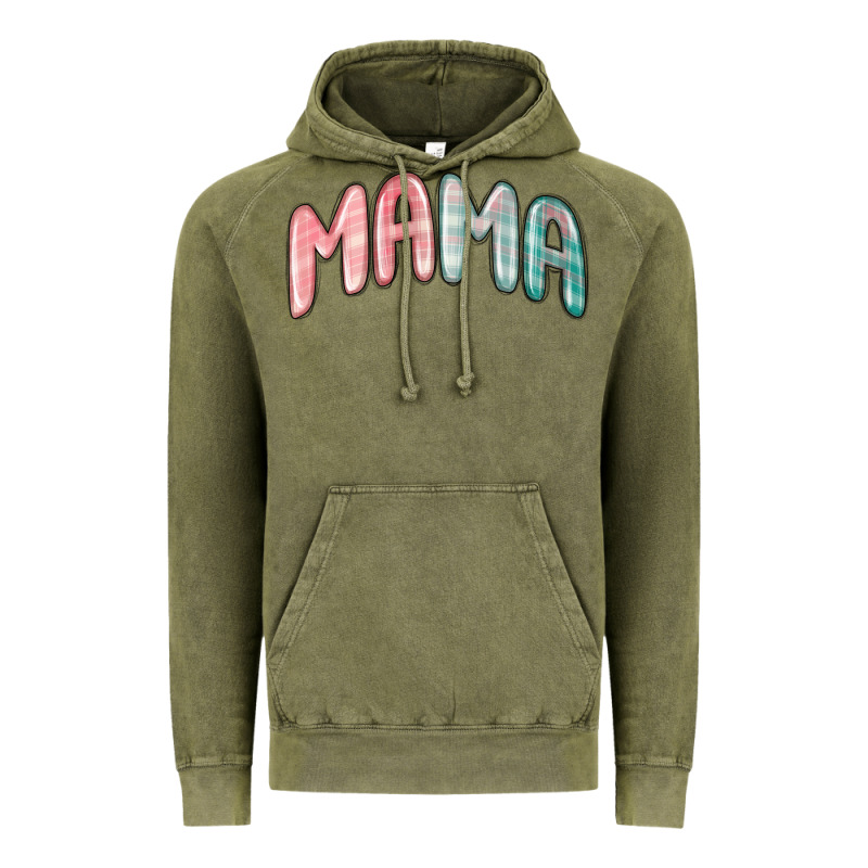 Mama Christmas Plaid Vintage Hoodie by MaliasSmallBusiness | Teevron