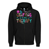 Black crafting is my therapy Zipper Hoodie - AdoDesignShop