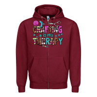 Burgundy crafting is my therapy Zipper Hoodie - AdoDesignShop