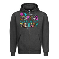 Charcoal Heather crafting is my therapy Zipper Hoodie - AdoDesignShop