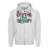 Dove Grey crafting is my therapy Zipper Hoodie - AdoDesignShop