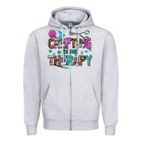 Heather Grey crafting is my therapy Zipper Hoodie - AdoDesignShop