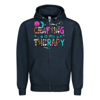 Navy crafting is my therapy Zipper Hoodie - AdoDesignShop