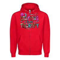 Red crafting is my therapy Zipper Hoodie - AdoDesignShop
