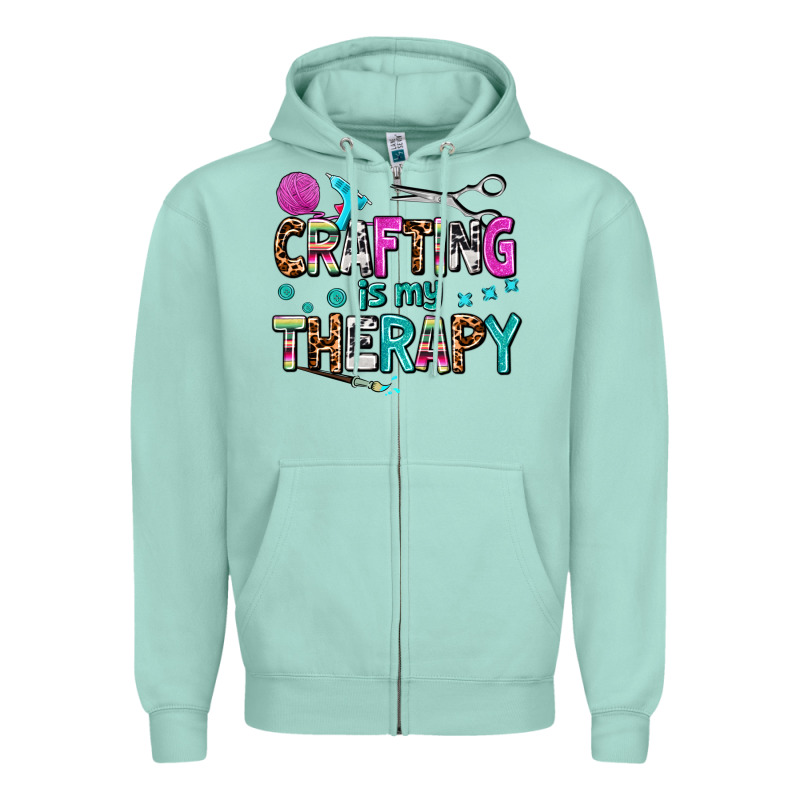 Crafting Is My Therapy Zipper Hoodie by AdoDesignShop | Teevron