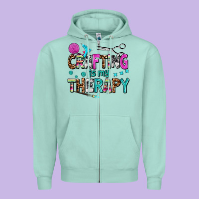 Crafting Is My Therapy Zipper Hoodie Designed By Adodesignshop
