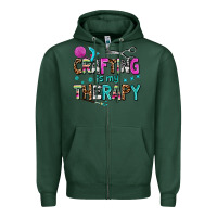 Sports Green crafting is my therapy Zipper Hoodie - AdoDesignShop