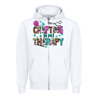 White crafting is my therapy Zipper Hoodie - AdoDesignShop