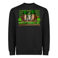 Black happy st. patricks day horses with leprechaun Heavyweight Sweatshirt - RanaPortraitStore