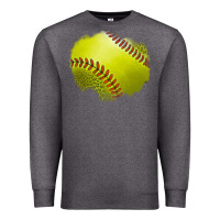 Charcoal Heather leopard softball patch Premium Sweatshirt - Jasminsmagicworld