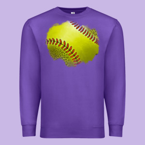 Leopard Softball Patch Premium Sweatshirt Designed By Jasminsmagicworld