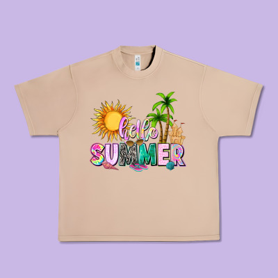 Hello Summer With Sun Urban Heavy Tee Designed By Texasbilliewilder