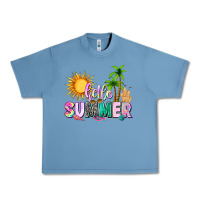 Pebble Blue hello summer with sun Urban Heavy Tee - texasbilliewilder