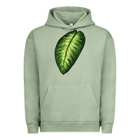Pigment Oil Green Dumb Cane Leaf Urban Hoodie - LillyAllenDesigns