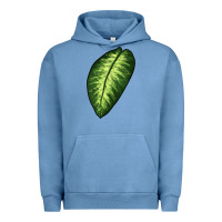 Pigment Pebble Blue Dumb Cane Leaf Urban Hoodie - LillyAllenDesigns