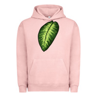 Pigment Salmon Dumb Cane Leaf Urban Hoodie - LillyAllenDesigns