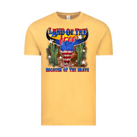 Vintage Mustard land of the free because of the brave Vintage Tee - texasbilliewilder