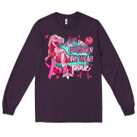 Plum dinosaur  in october we wear pink Long Sleeve Tee - AdoDesignShop