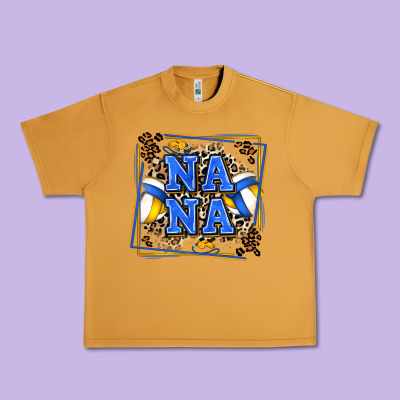 Volleyball Nana With Leopard Urban Heavy Tee Designed By Zillion Design Studio