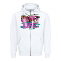 White craft life Zipper Hoodie - AdoDesignShop